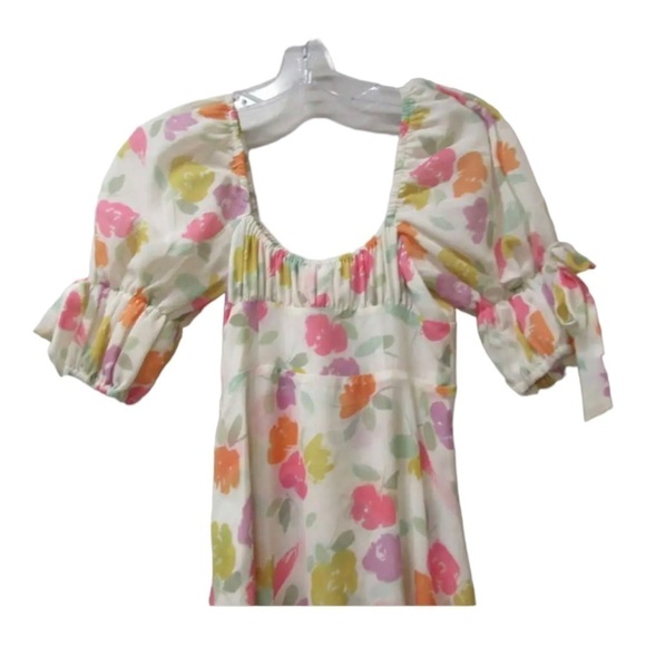 NWT FOR LOVE AND LEMONS FLL Petal Midi Dress High Slit Asymmetric Small Easter - Picture 9 of 16